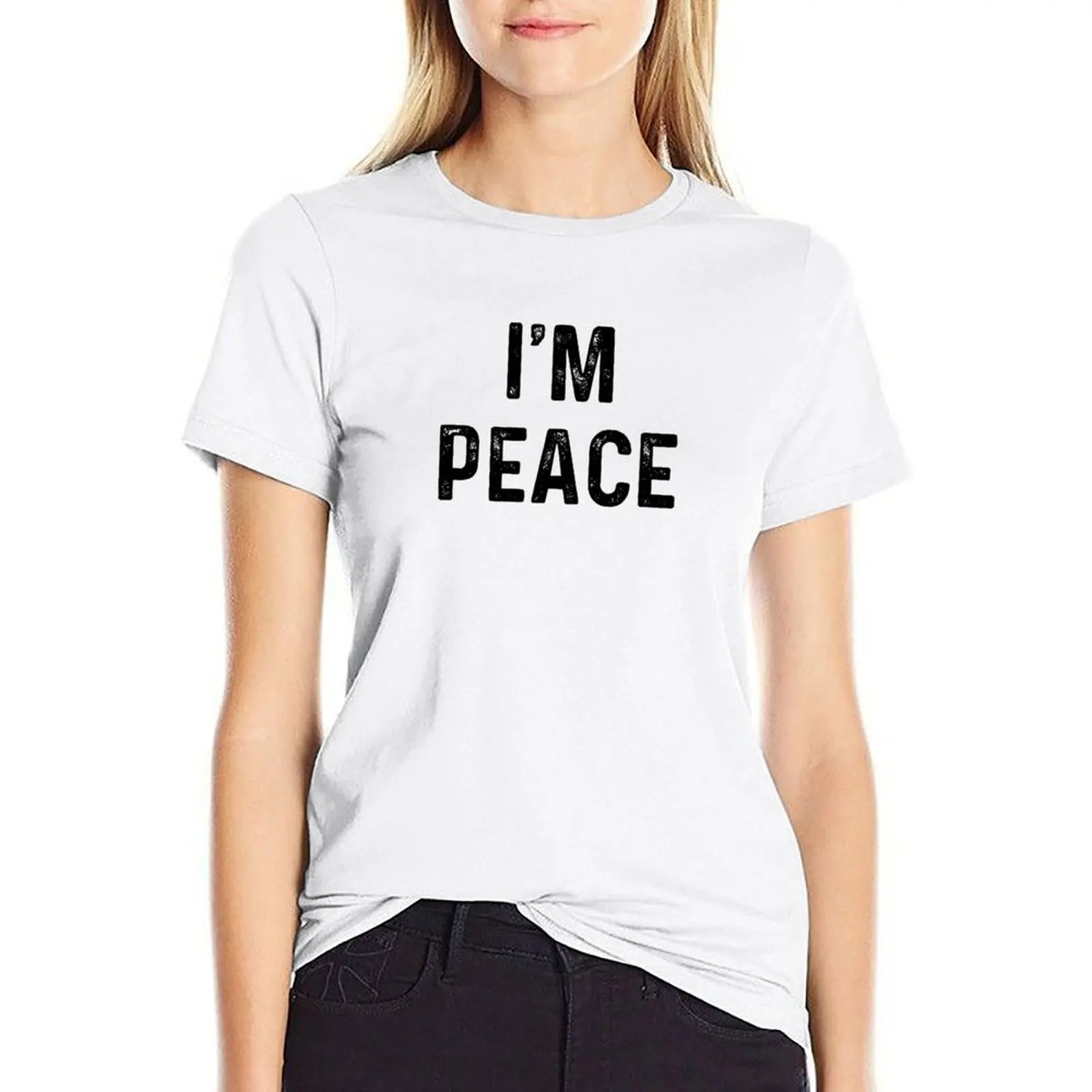 

I'm peace couple matching with I come in peace T-Shirt t shirts for Womens t-shirt dress for Women plus size