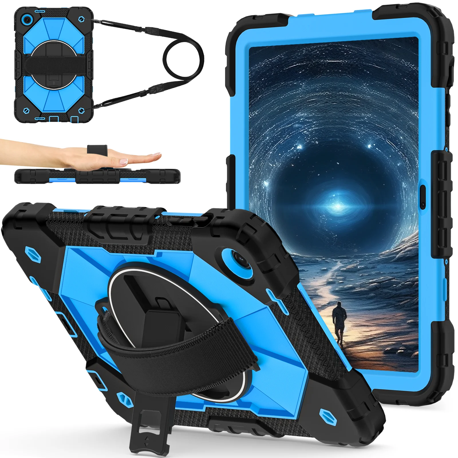 Enhanced Rugged Rotating Tablet Cover for Kids - Heavy Duty and Protective , 10.1 inch