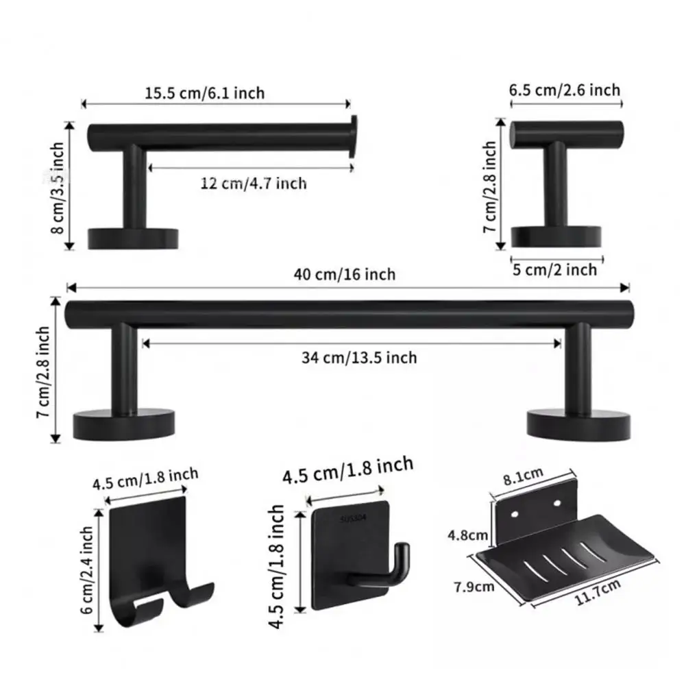 Storage Rack Set Bathroom Towel Rack Modern Design Hand Towel Holder Set with Strong Load-bearing Capacity for Stylish