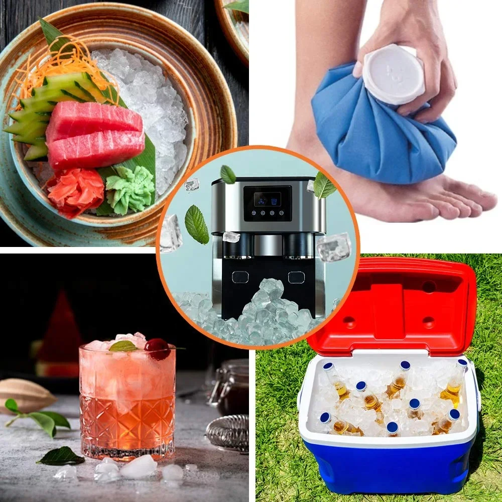 YYHC-Portable Mini Ice Maker cold water 2 Size Ice Cubes Self-Cleaning Touch Control Making Machine Home Use Party 15kg