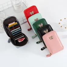 

Cow Leather Butterfly Accessories Organ Real Pickup Bags Men Women Short Multi Card Slot Mini Bank Card Cover