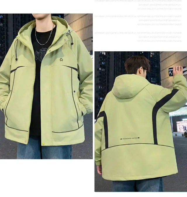 Hochwertige Herren-Kapuzenjacken 2026 Frühling Herbst Jugend Streetwear Reißverschluss-Windbreaker Outdoor-Sport Lockere Mäntel Kleidung – Detail 10