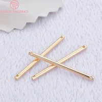 (1902)10 pièces 35x2MM 50x2MM 24K couleur or tiges en laiton connecteur breloques pendentifs haute qualité bijoux à bricoler soi-même résultats accessoires 1