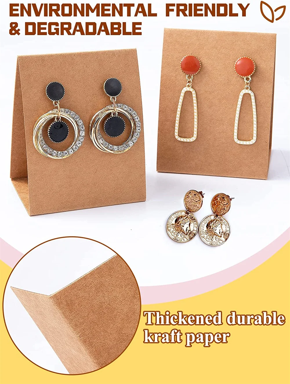 10 stücke stehende Ohrring Halskette Halter Display-Karten für kleine Unternehmen Verkauf Schmuck Veranstalter Verpackung liefert Material – Detail 5