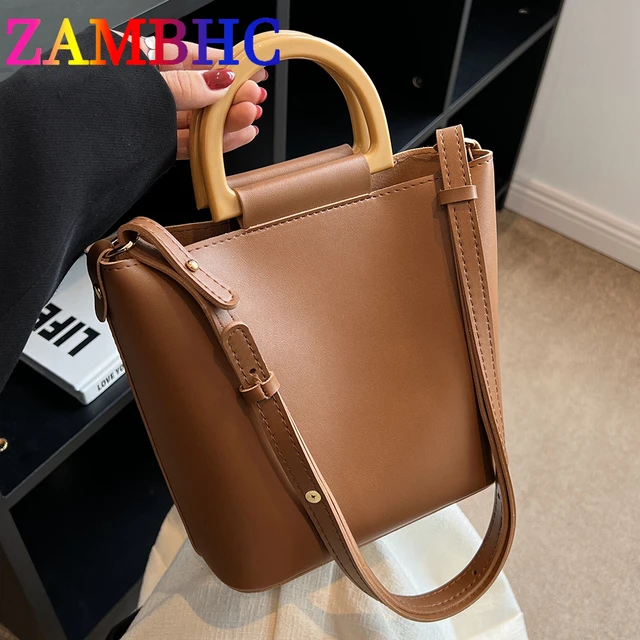 Mini Top-handle Square Purse Fashion Wooden Handle Bags for Women