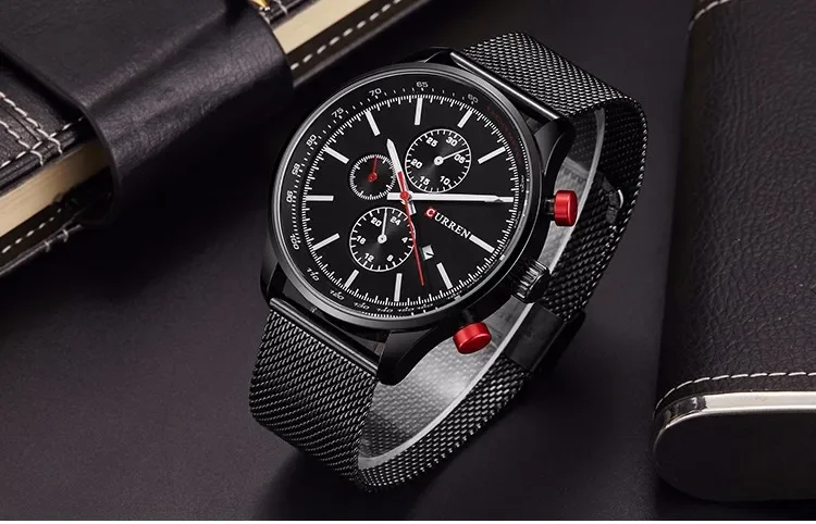 Luxury Brand CURREN 8227 Men's Watch Steel Band Quartz Men's Watch Waterproof Calendar Watch 2