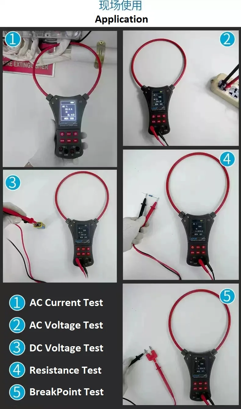 ETCR6920 ETCR6920B ETCR6900 Flexible Coil Clamp Meter Multimeter AC 10000A Leaka