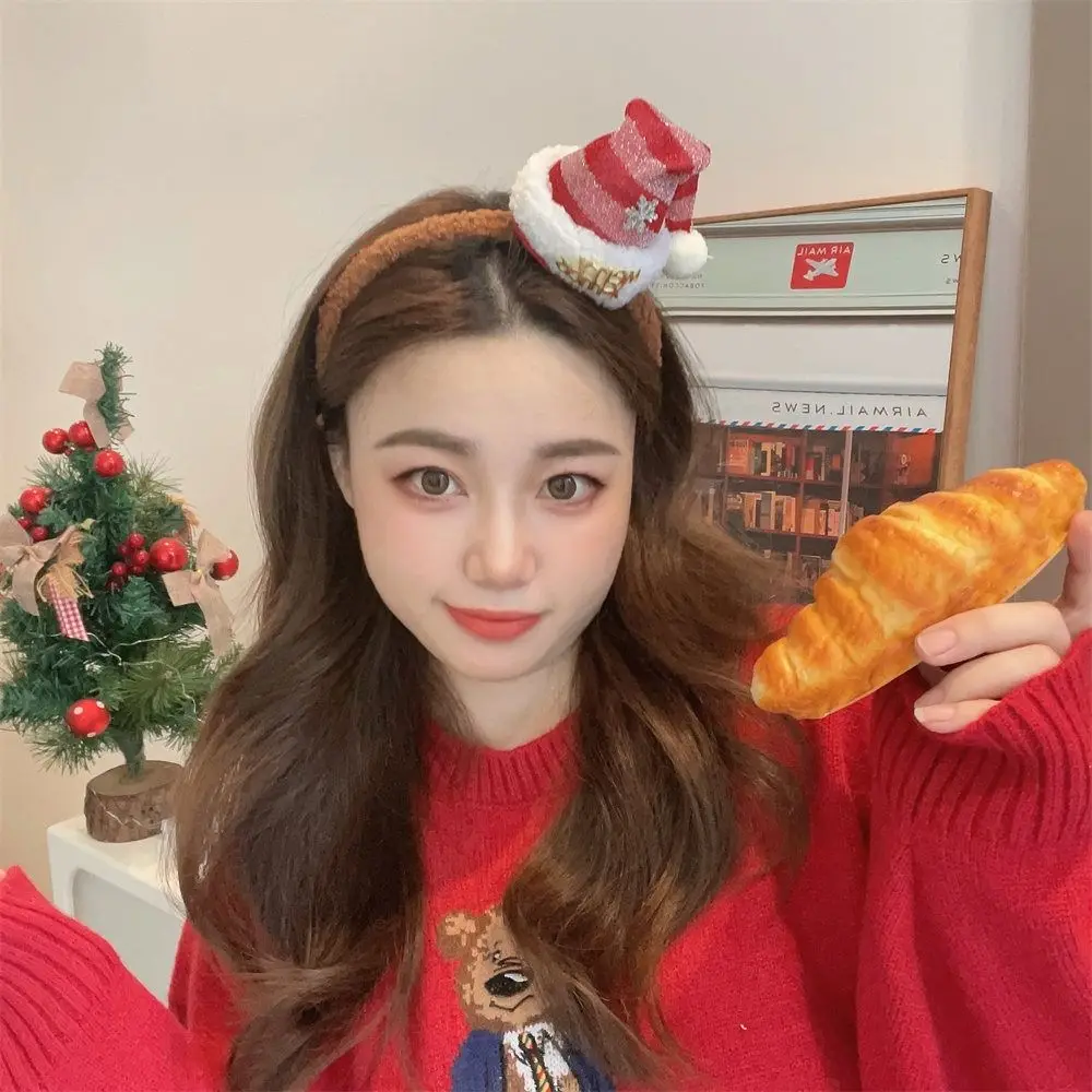 Merry Christmas Decor Christmas Hairpin Sequin Star Christmas Hat Headband Red Barrette Santa Claus Children Antler Hair Clip