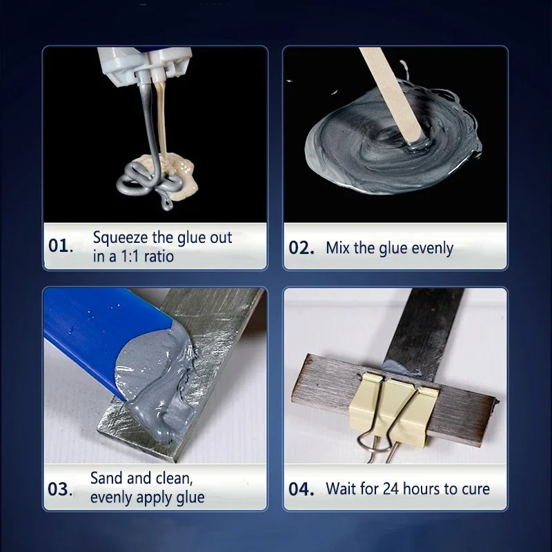 Extrusion Metal Repair Adhesive Industrial High Strength Bonding Sealant Weld Seam Metal Repair Agent Strong Casting Ab Glues