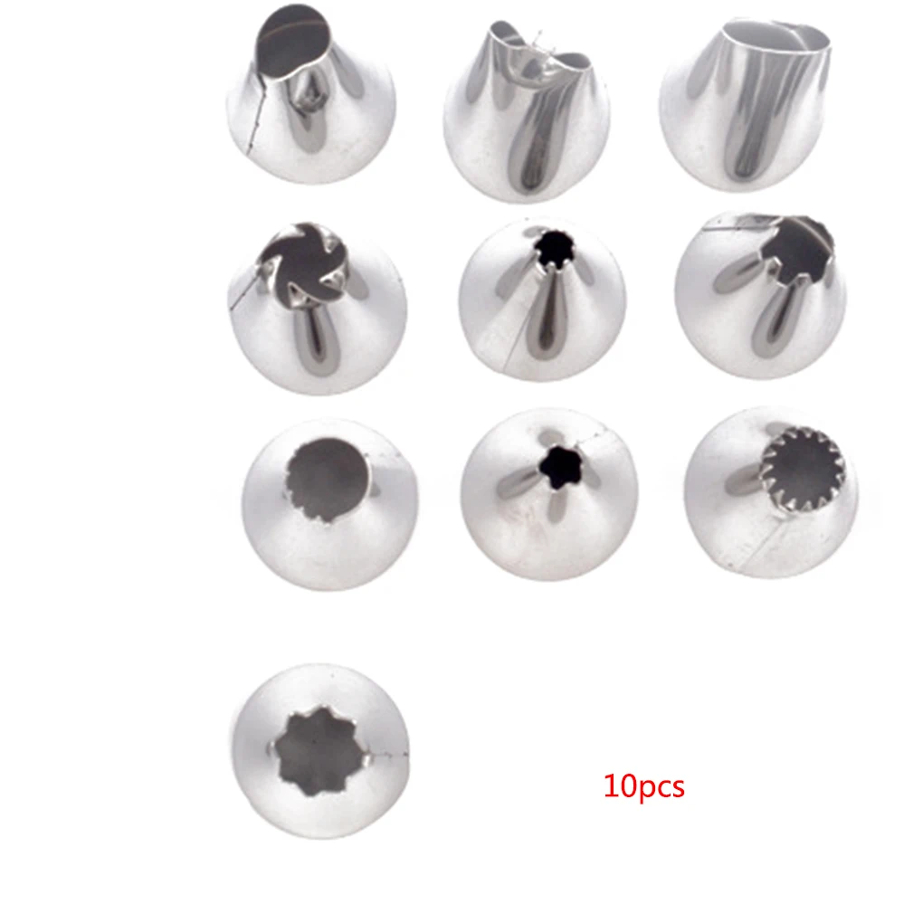 

10 Pieces Pastry Nozzle Decorating Dessert Cupcake Cream Piping Icing Replacement Removable Washable Pattern Random
