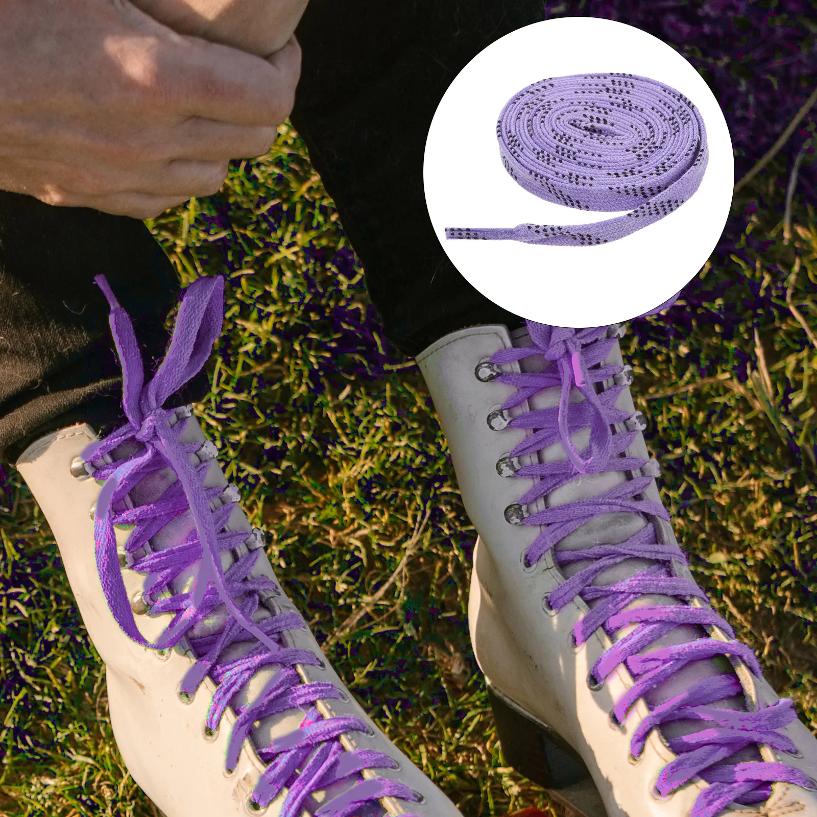 Purple Wax Laces Durable Hockey Skate Laces Ice Skates Roller Skates Sports Shoe Wear Resistant Team Sports