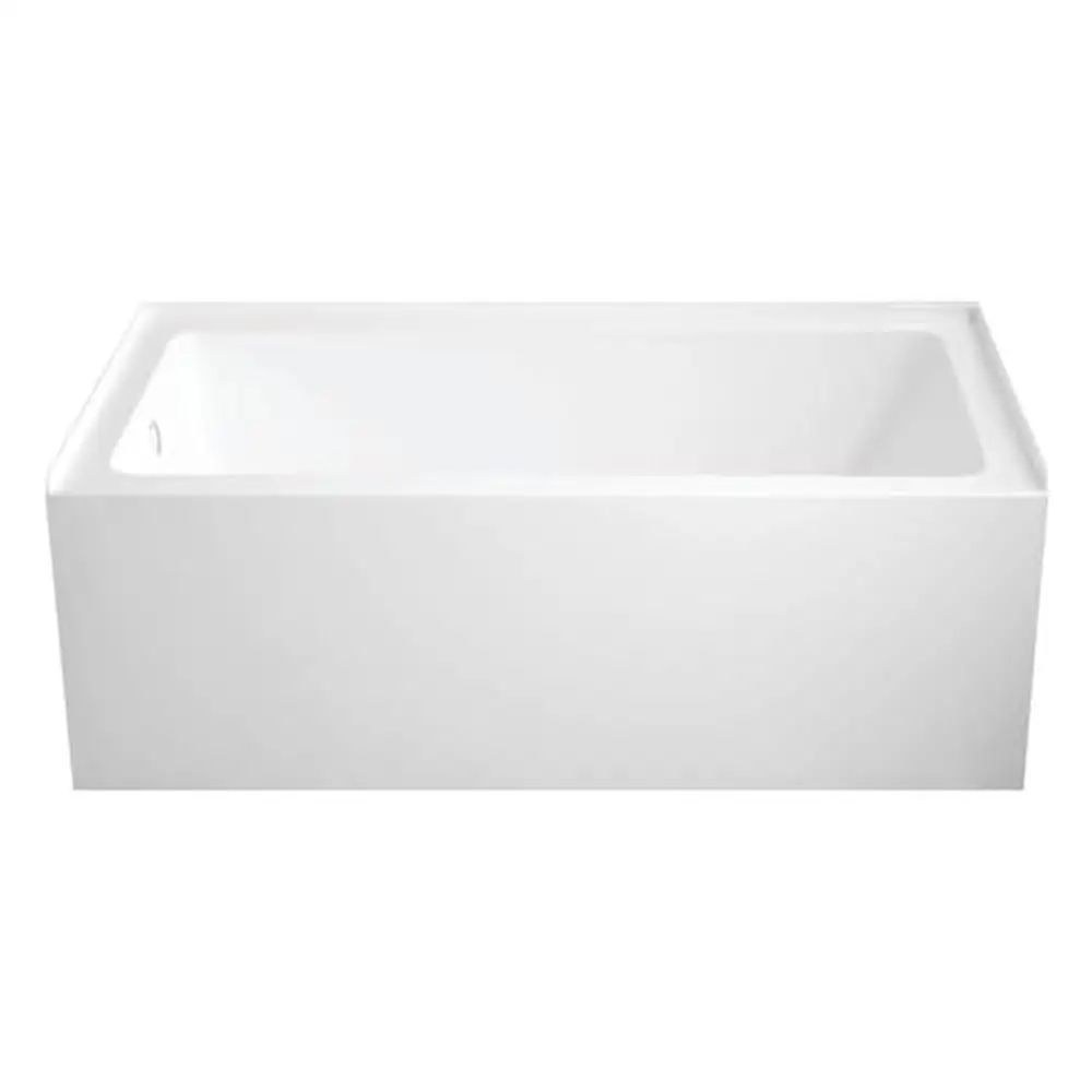 60-Inch Alcove Tub with Left Hand Drain Hole Anti-Skid Acrylic Construction Spa Bath Relaxation Ergonomic Design Wall Mount 2