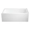 60-Inch Alcove Tub with Left Hand Drain Hole Anti-Skid Acrylic Construction Spa Bath Relaxation Ergonomic Design Wall Mount 2