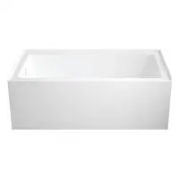 60-Inch Alcove Tub with Left Hand Drain Hole Anti-Skid Acrylic Construction Spa Bath Relaxation Ergonomic Design Wall Mount 2