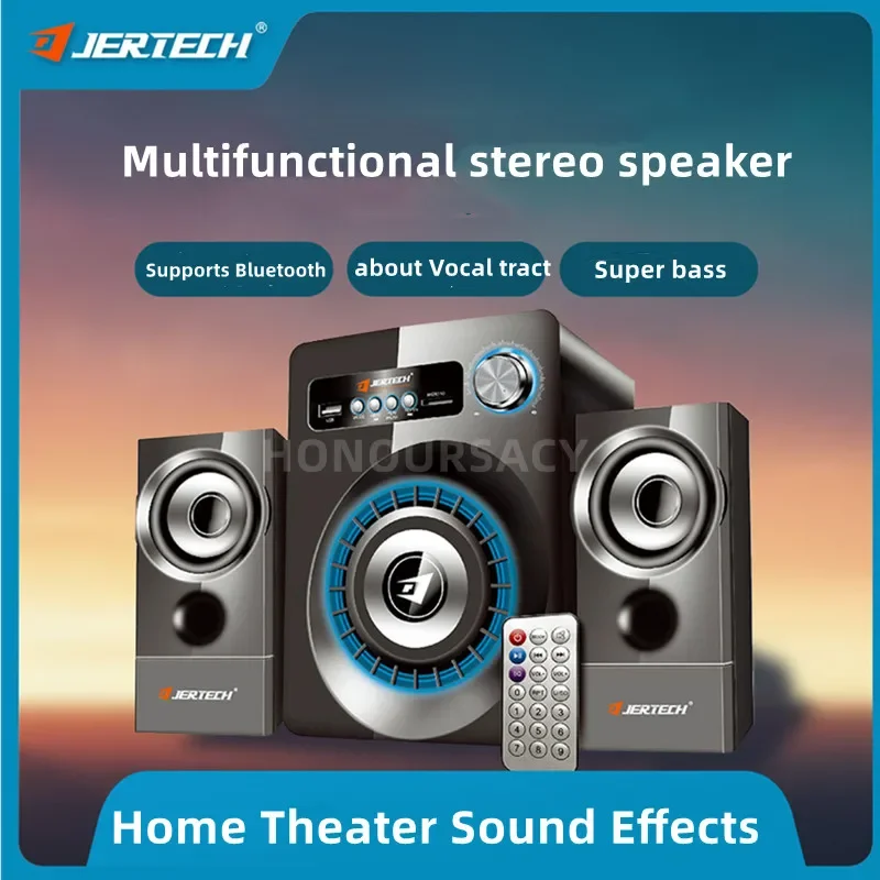 Professional Computer Audio Full Set DJ Sounds System BT Speakers with Amplifier Colorful LED Light Wired Subwoofer Speaker Set