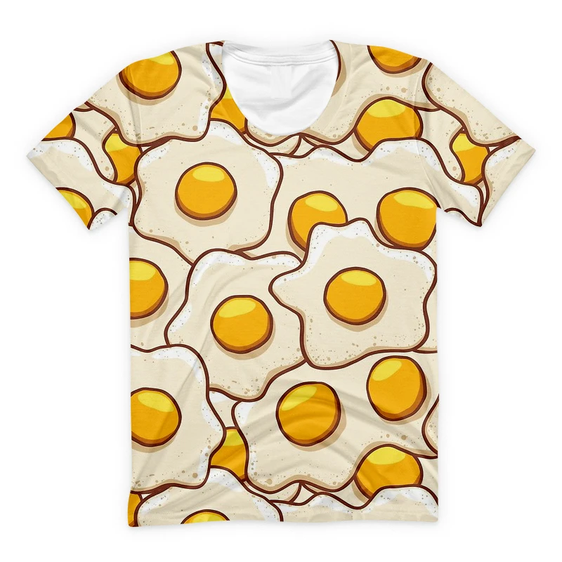 

Fried Eggs Dognut Shop 3D All Over Print T Shirts Short Sleeve Hipster Shirts Streetwear Hip Hop Women Men Unisex Clothing