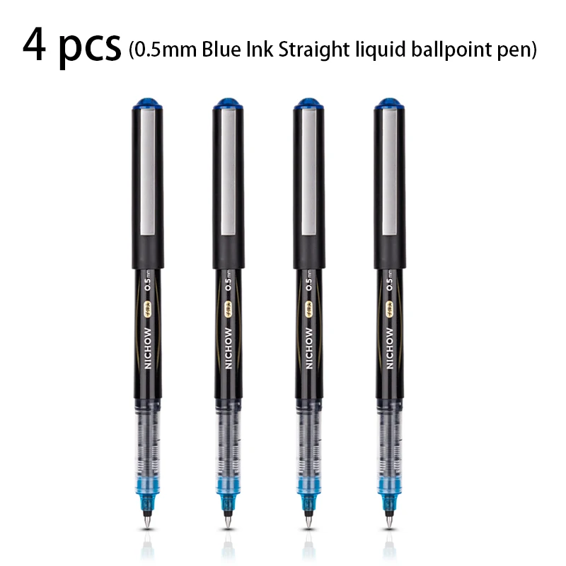 デリ0.5ミリメートル黒、青、赤インクストレート液体ボールペンペン