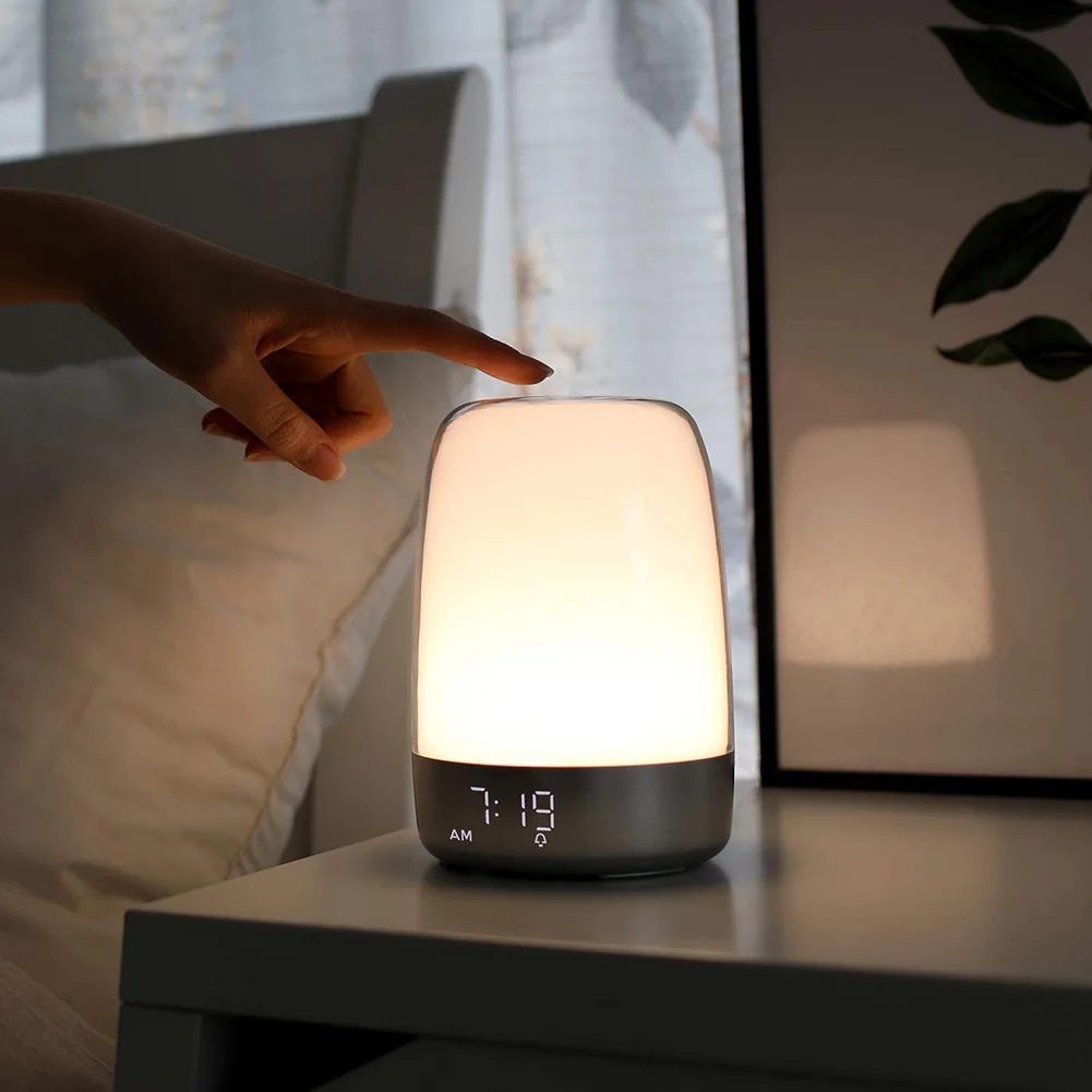 

Sunrise Wake Up Alarm Clock Night Light, Alarm & Snooze, 5 Color Night Light, Auto Color Change, Night Light Timer