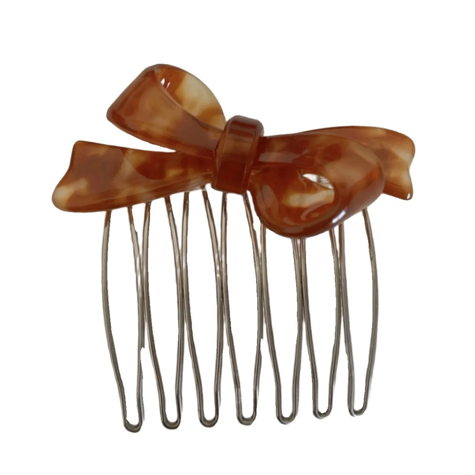Women's Acrylic Bow Hair Combs,Elegant Hair Side Combs, Stylish For Updo Hairstyling & Daily Wear, Trendy Hair Accessories