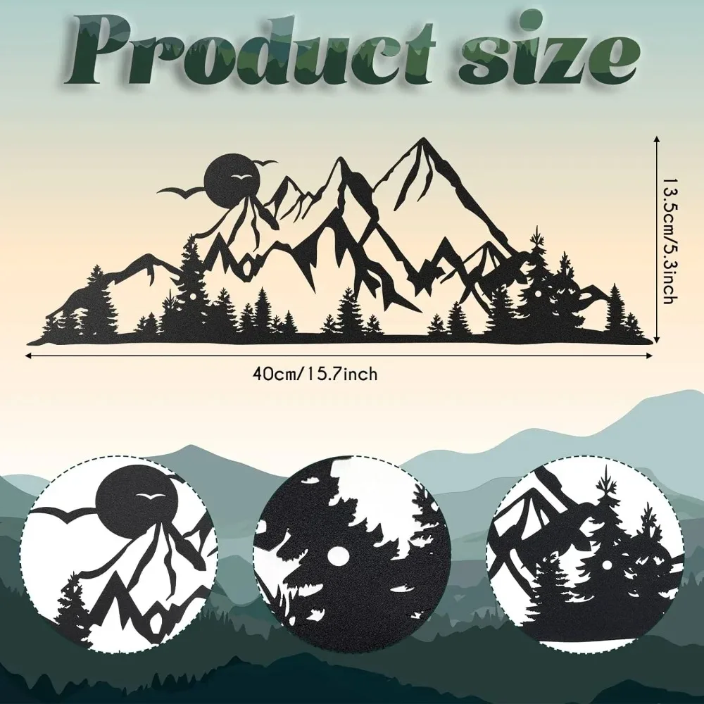 Metal Art Rustic Mountain Range 2
