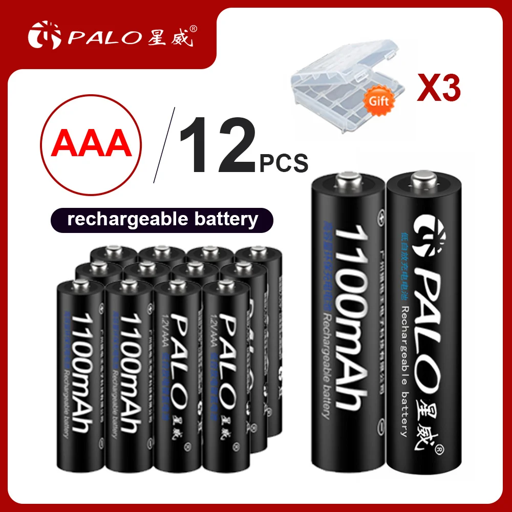 Palo 4-24Pcs 1.2V Nimh Aaa Batteria 3A 1100Mah Aaa Batteria Ricaricabile Aaa Ni-Mh Batteria Accu Per La Torcia Elettrica Giocattoli