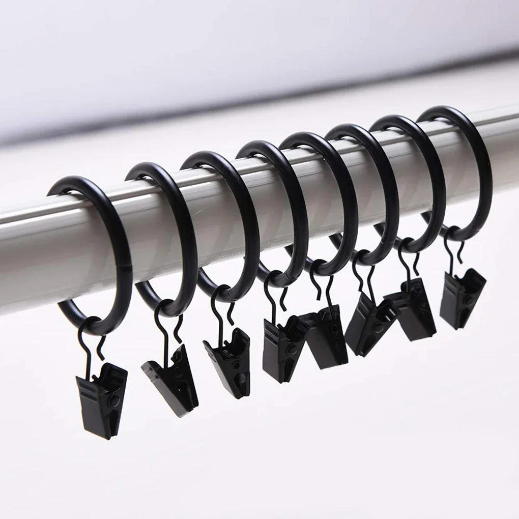 Shower Curtain Rings Rustproof Clips 10pcs Home Decoration