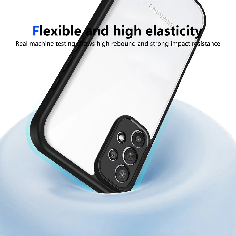 Luxury Matte Shockproof Phone Case with Clear Acrylic Back Cover