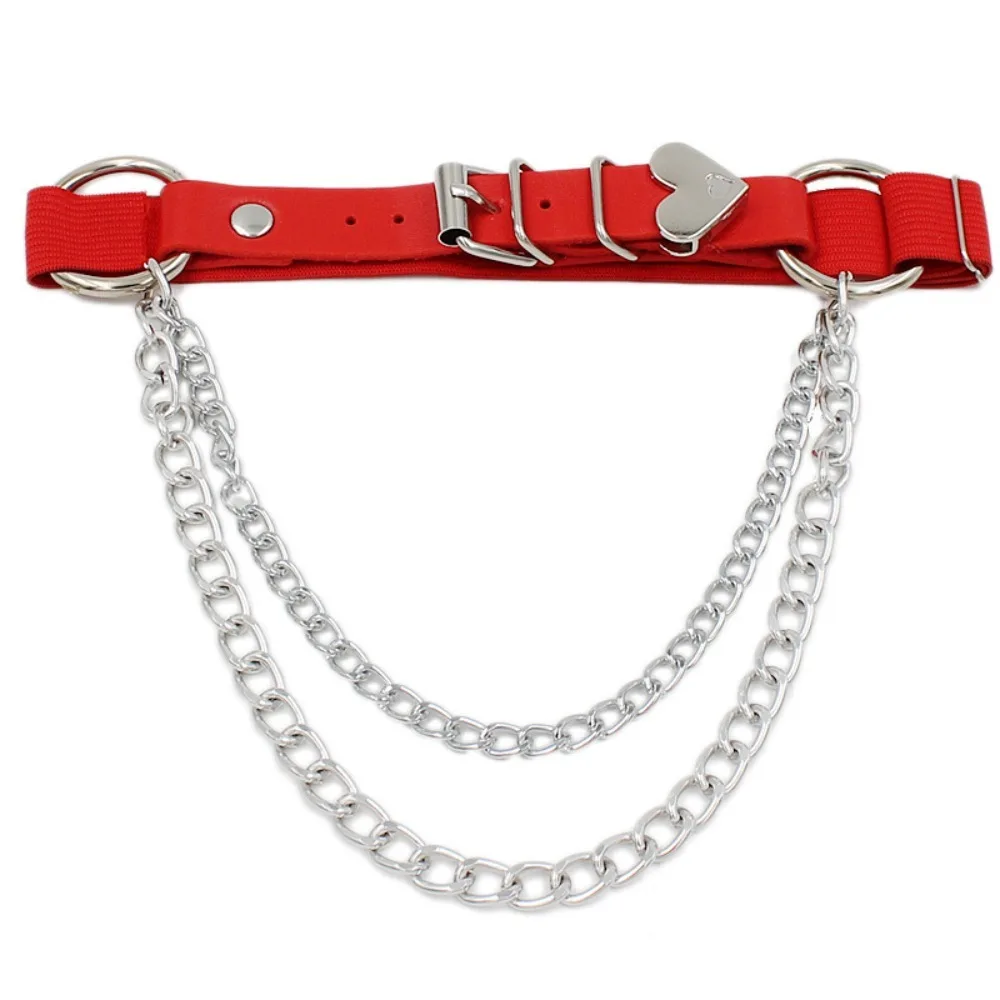 

Европейский телефон, модный ремень из искусственной кожи в стиле панк, цепь в форме сердца, Персиковое сердце, нестандартное эластичное кольцо на ногу для девушек