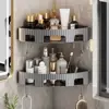 Plastic Bathroom Storage Rack New No Punch with Hook Corner Shelf Wall Mount Multi-purpose Shampoo Organizer 1
