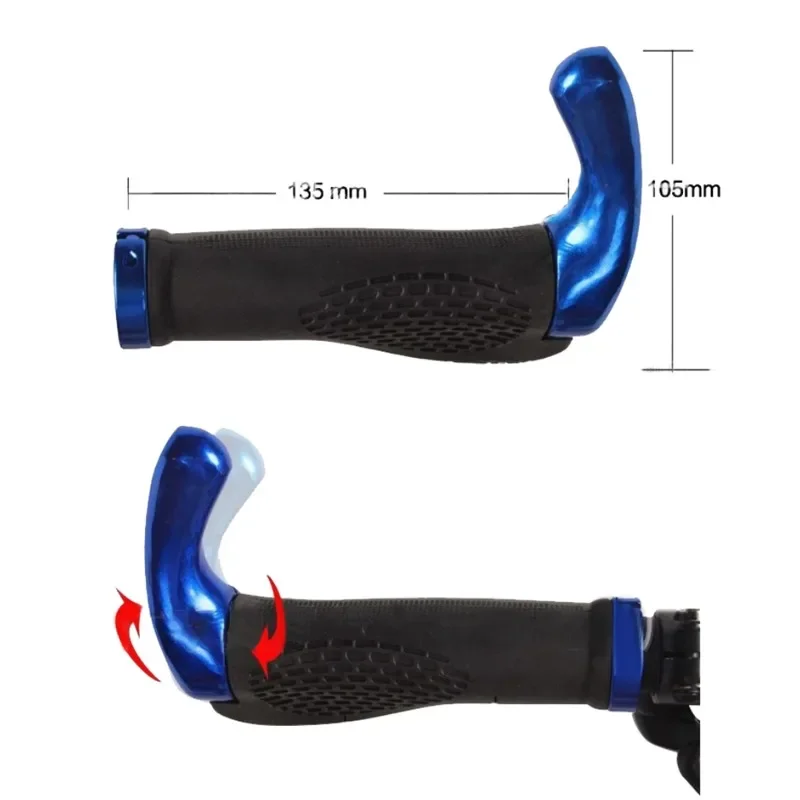 Bicycle Handlebar Grips Grip Handlebar End Cap Aluminium Alloy Lock Mountain Handle Bar Grip Bike Anti-Skid Rubber Bicycle Skid-Proof Grips