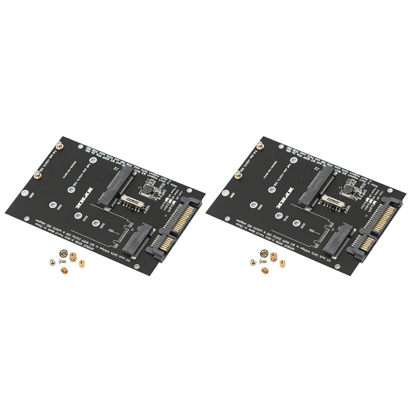 

2 шт., адаптер M.2 NGFF MSATA SSD на 2,5 дюйма SATA 3,0