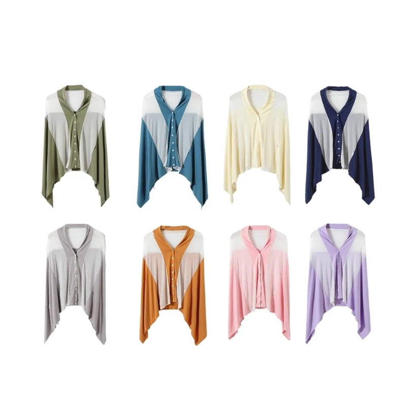 Comfortable Breastfeeding Wrap Fabric Nursing Cover for Privacy Sun Protective Baby Pram Canopy Versatile Nursing Scarf