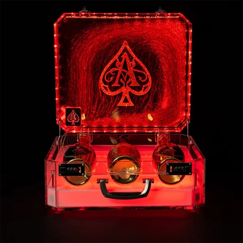 New Ace of Spade LED Luminous Champagne Glorifier Display Case GlowBar Rechargeable Bottle Presenter For NightClub Party Lounge