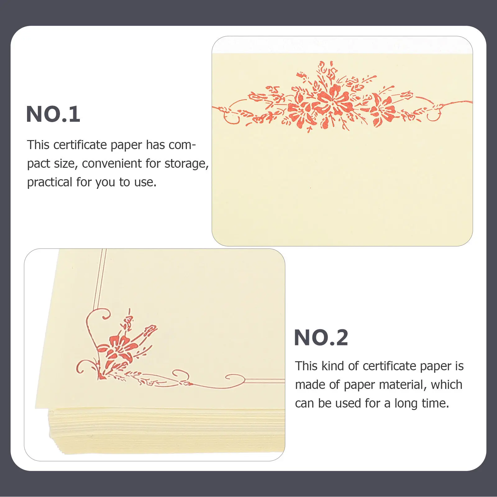 100Pcs 인증서 용지 공백 시트 학교 사무실 상장 인증서용 디플로마 용지