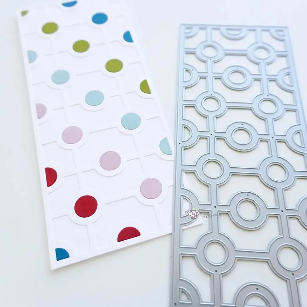 Mmao Crafts Metall-Stahlschneideformen, Kreisloch, rechteckiger Rahmen, Schablone für DIY Scrapbooking, Papier/Fotokarten, Prägeformen
