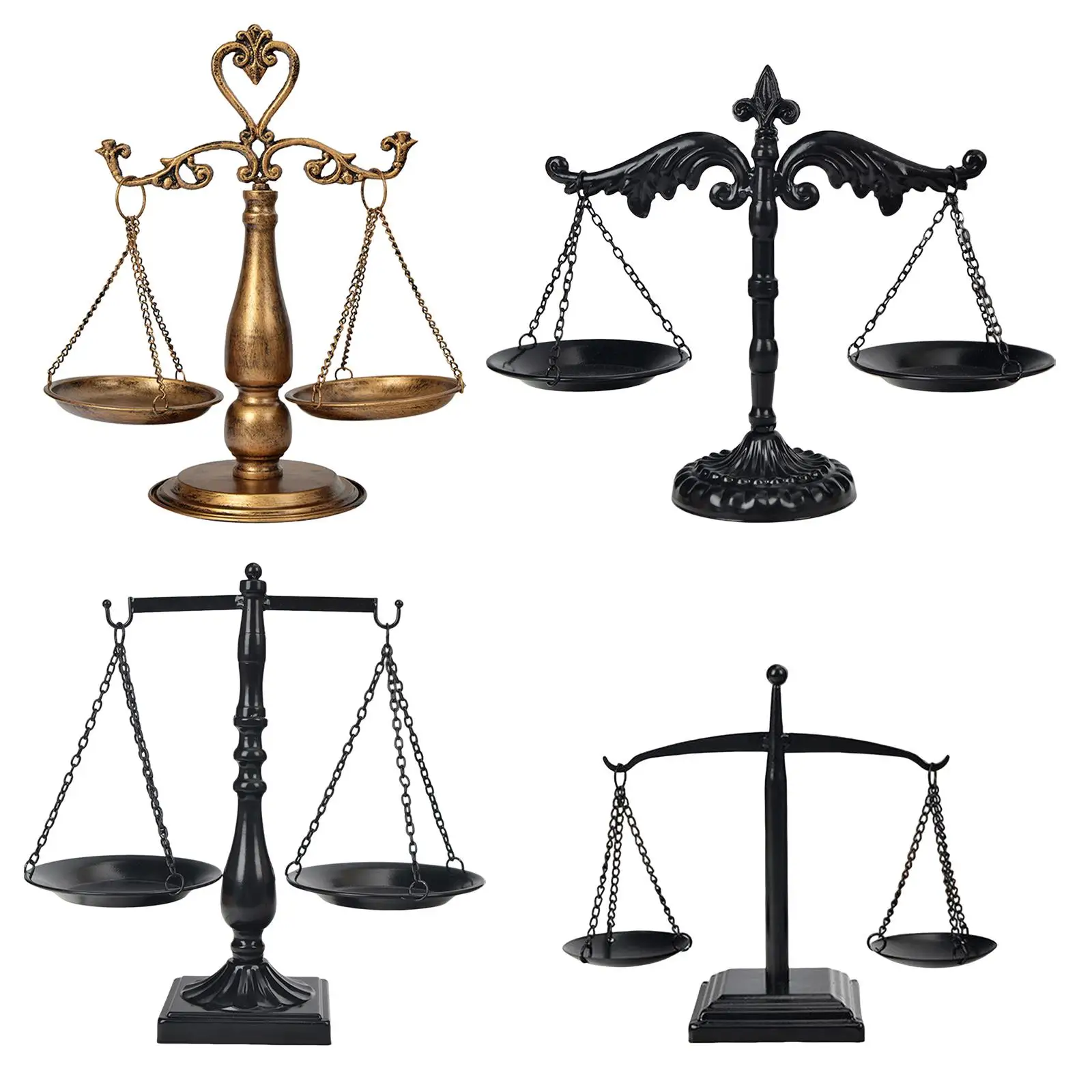 

Metal Libra Cosmetic Organizer Farmhouse Candlehold Centerpiece Stand Balance Scale Earrings Display Tray Libra Jewelry Tower