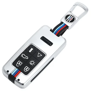 Lega Gel di silice 6 pulsanti portachiavi a distanza per auto custodia a conchiglia copertura completa per Volvo XC60 V60 S60 S80 XC70 V40 Cover senza chiave - Lega Gel di silice 6 pulsanti portachiavi a distanza per auto custodia a conchiglia copertura