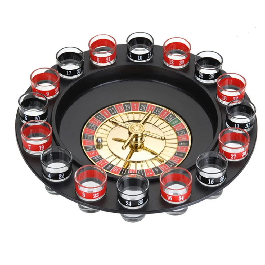 Bar Funny Tools Russia Turntable Shot Glass Russian Drinking Roulette Game Set 16 Shots