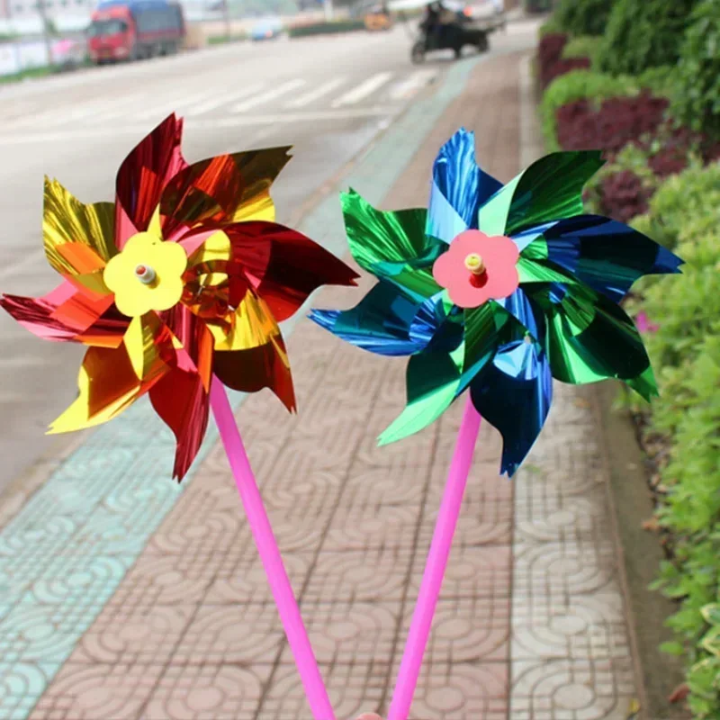 50Pcs 스팽글 풍차 바람개비 바람 회 전자 어린이를위한 야외 장난감 생일 파티 호의 소년 소녀 Pinata 필러 카니발 상품