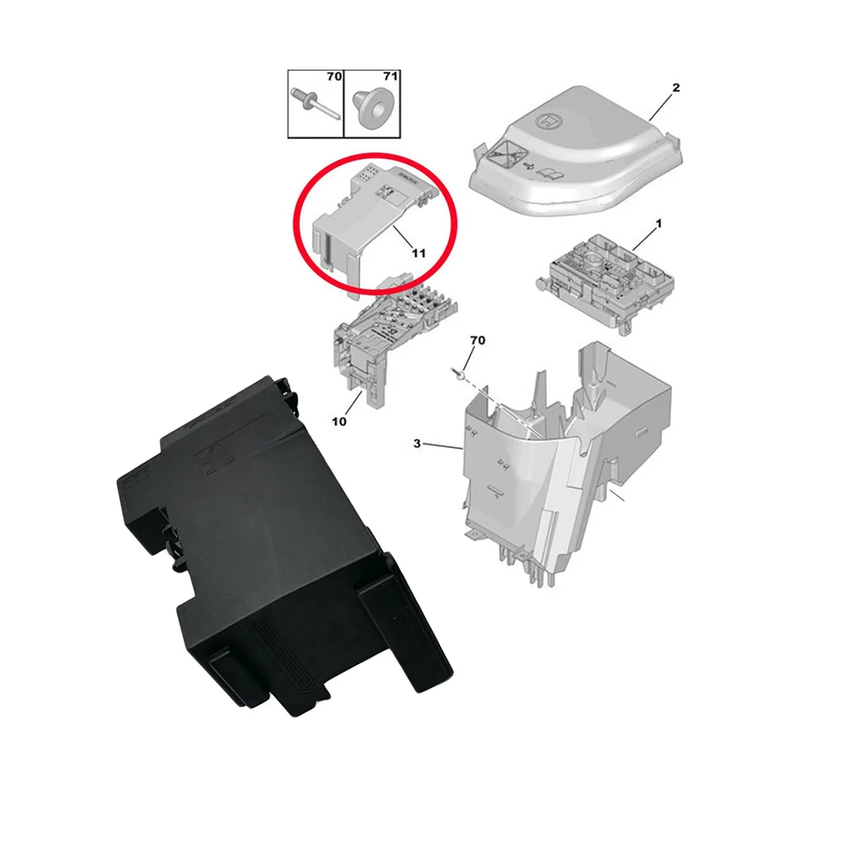 6500GS Fuse BPGA Box Battery Protection Module Upper Cover for 308CC 3008 RCZ C4