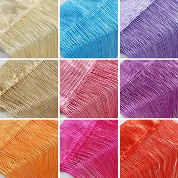 100 CM X 200 CM Filo Tende Schermo Nastro Stringa Divisore Cieco per Soggiorno Porta Parete Finestra Pannello Nappa Tenda 1