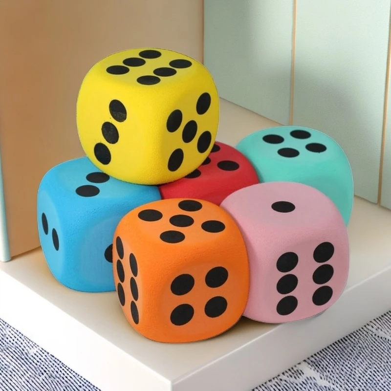 

8cm Foam Dices Large Six Sided Dices Kids Counting Toy Learning Aids for Class Board Game Classroom Math Teaching