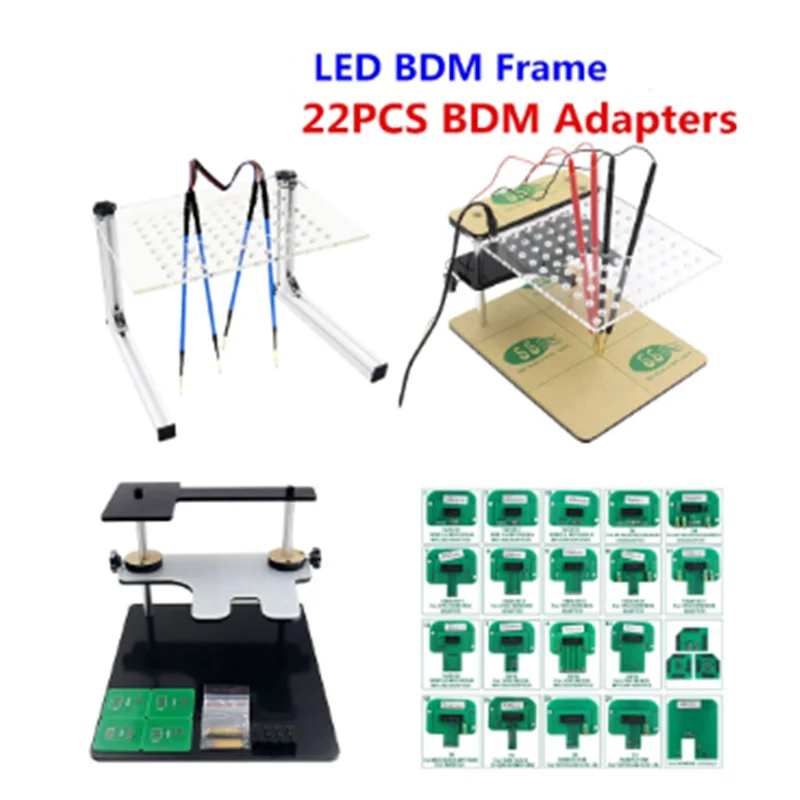 

22pcs BDM Adapters Full Set BDM Frame for KTAG KESS FGTECH BDM100 Probe Adapters LED ECU RAMP Chip Tuning Tool 22pcs adapter