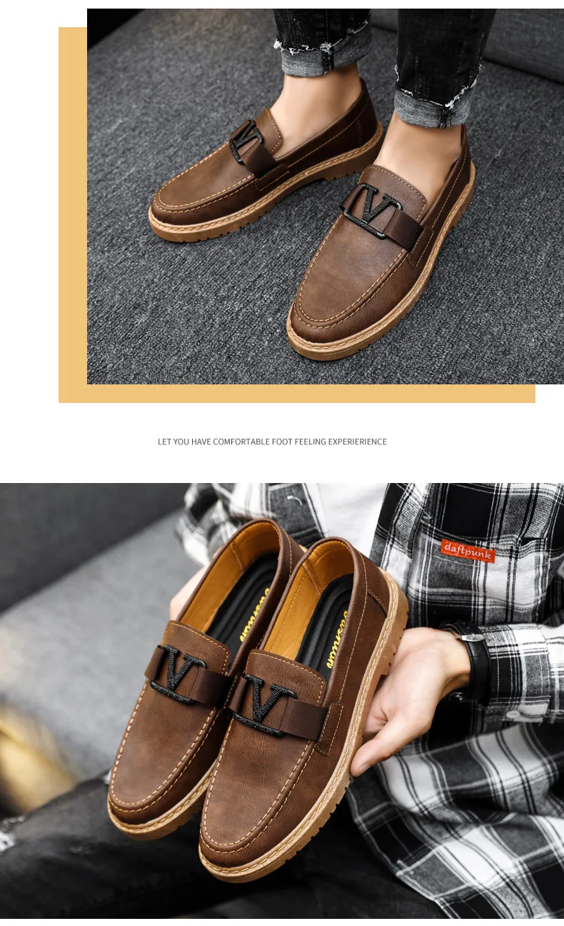 Mens Loafers Shoes Man Men Sneakers Walking Fashion Moccasins Designer Footwear Male Brand Casual Leather Boat Shoes for Men