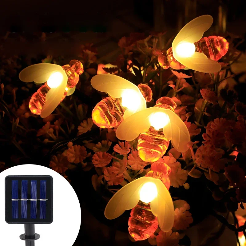 

Solar String Light 12m 100 LED Cute Bee Outdoor Wedding Home Garden Patio Party Christmas Tree Honeybee Starry Fairy Decor Lamp