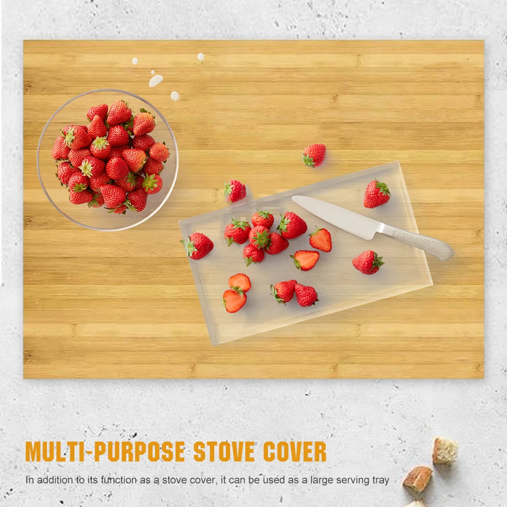 Bamboo Noodle Board Stove Cover Wooden Serving Tray Kitchen Sink Cover Counter Space Top Covers for Electric Stove and Gas Stove