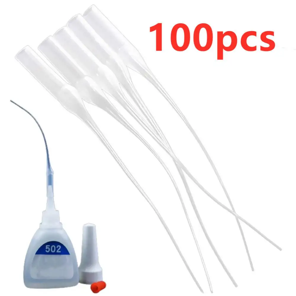 100pcs Universal 502 Instant Super Glue Dropping Tube Nozzle Lengthened