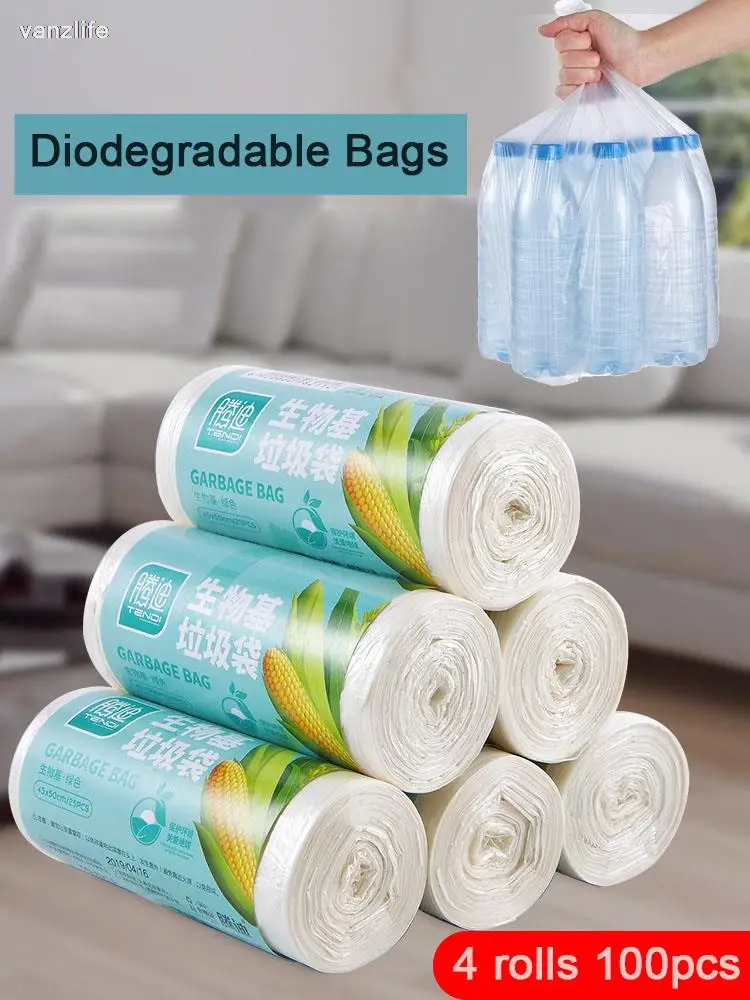 Disposable Biodegradable Plastic Bags  Biodegradable Kitchen Garbage Bags  - Trash Bags - Aliexpress