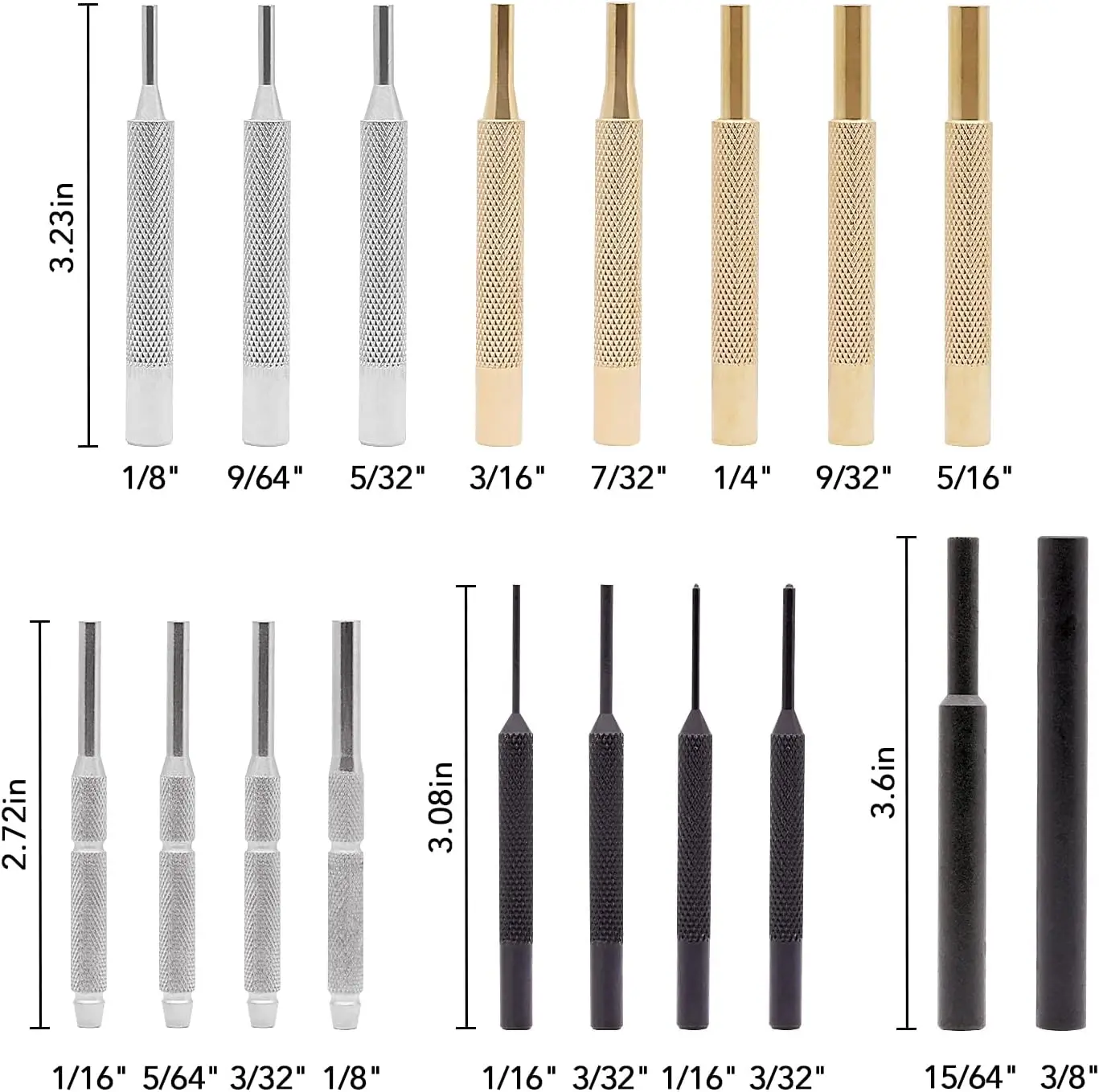 Firearm Punching Tools Detachable Heads Hammer Brass Steel Punch Solid Non-Deformed Material 21pcs