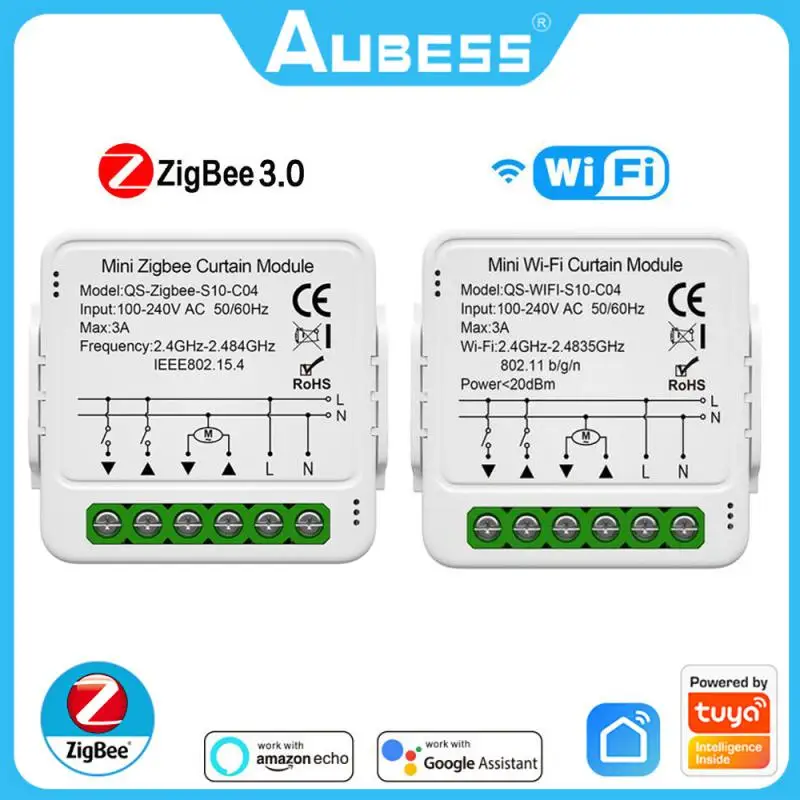 

Модуль для штор Tuya Smart WiFi Zigbee, модуль для занавесок, переключатель для подключения роликового затвора, электродвигатель, совместим с Alexa Google Home